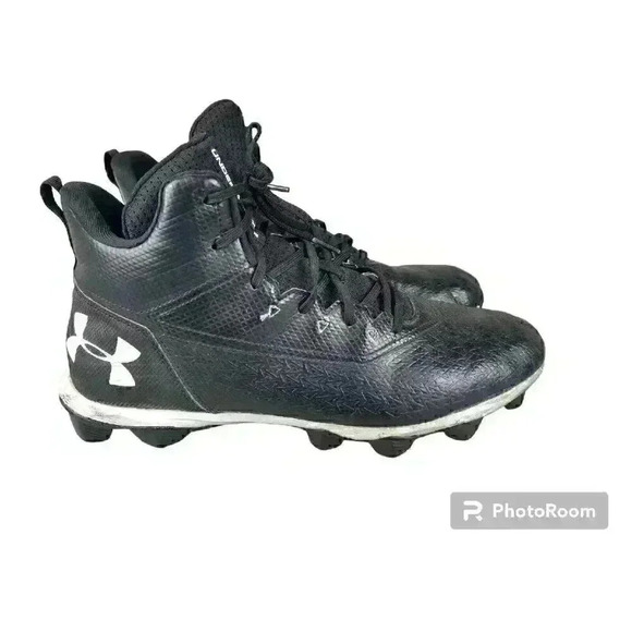 Under Armour Football Cleats Men's 13 Hammer RM Black Mid 3022174-001 - Picture 1 of 9